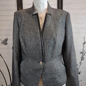 Anne Klein Jacket Blazer, Size 12, Black and White
